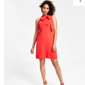 Vince Camuto Vibrant Red Bow Mini Dress